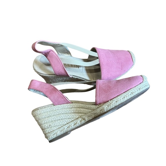 Anne Klein IFlex Sandals Abbey Closed Toe Espadrille Wedge Pink Shoes Size 8.5 - Picture 1 of 11